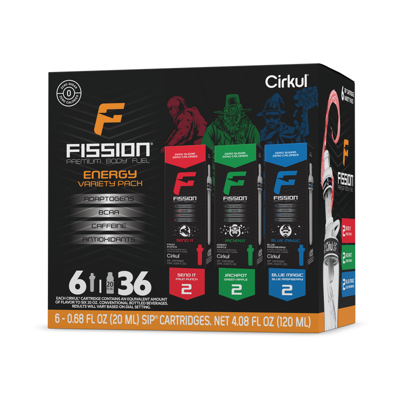 Sugar-Free Fission 6-Pack Variety Pack 97EI - Vitamin-Infused Natural Refreshing Flavor Core - Default Title