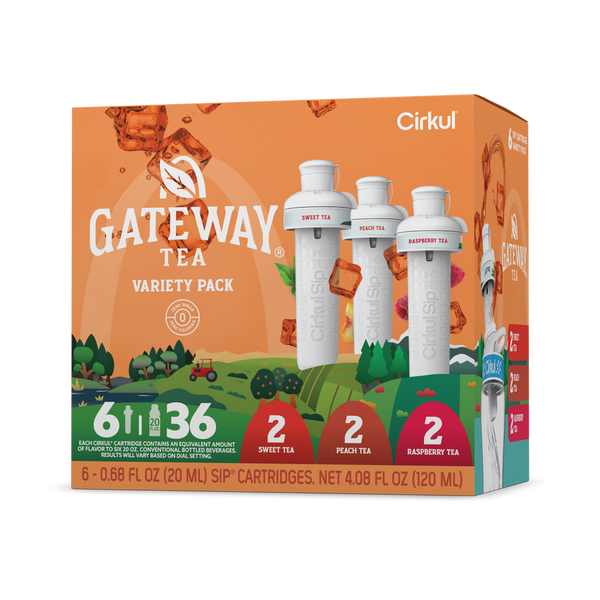 Zero-Calorie Gateway Tea 6-Pack Variety Pack HM0F - Sugar-Free Fruit Flavor Cartridge Refill - Default Title