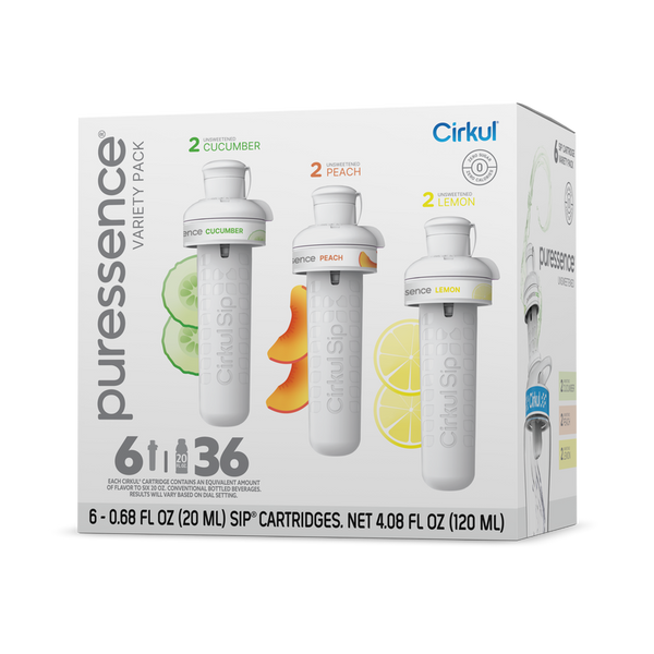 Refreshing Electrolyte Puressence 6-Pack Variety Pack 3T3F - Sugar-Free Fruit Flavor Cartridge Refill - Default Title